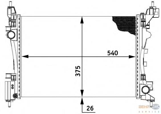 8MK376728781 HELLA radiador refrigeración del motor