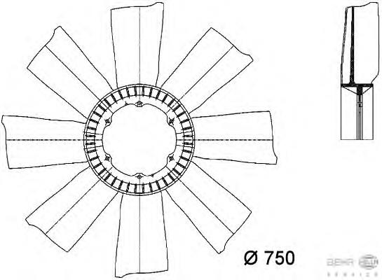 8MV376733151 HELLA rodete ventilador, refrigeración de motor