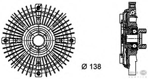 Embrague, ventilador del radiador 8MV376732201 HELLA