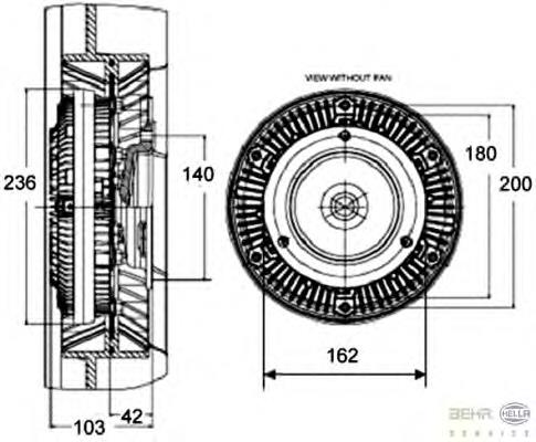 Embrague, ventilador del radiador 8MV376758451 HELLA