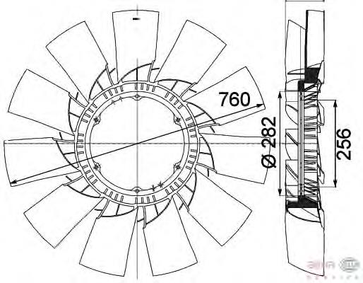 Rodete ventilador, refrigeración de motor 7047124 Cojali