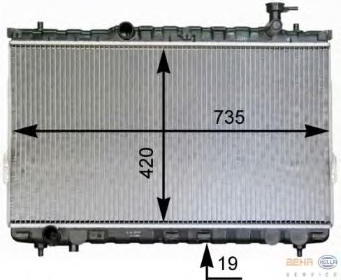 8MK376762331 HELLA radiador refrigeración del motor