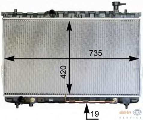 Radiador refrigeración del motor 8MK376762344 HELLA