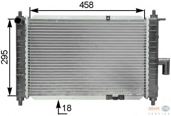 8MK376762521 HELLA radiador refrigeración del motor