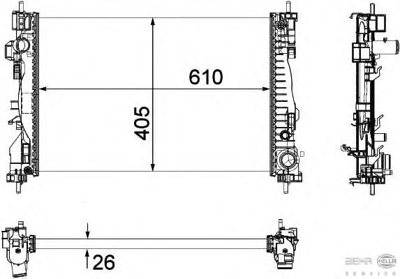 Radiador refrigeración del motor 58492 NRF