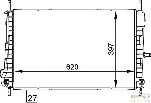 8MK376755291 HELLA radiador refrigeración del motor