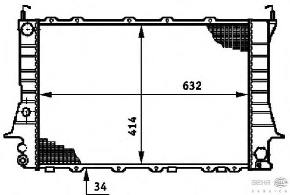 Radiador refrigeración del motor 8MK376719351 HELLA