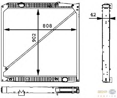 Radiador refrigeración del motor 8MK376721221 HELLA