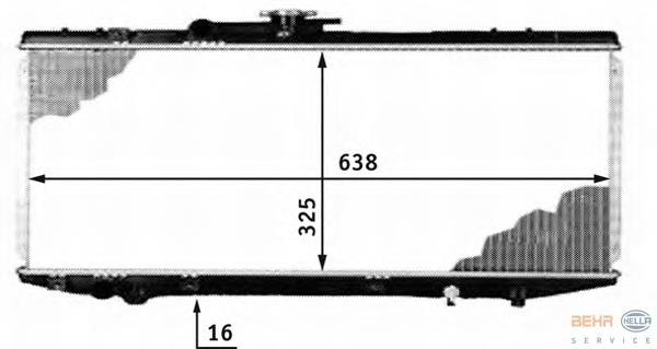 8MK376718381 HELLA radiador refrigeración del motor