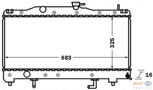 Radiador refrigeración del motor 8MK376726561 HELLA