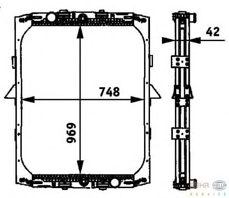 8MK376721521 HELLA radiador refrigeración del motor