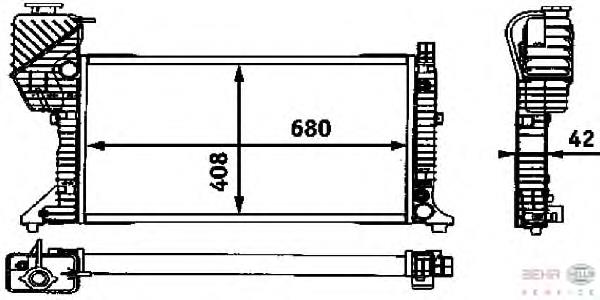 8MK376721444 HELLA radiador refrigeración del motor