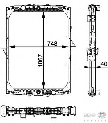 8MK376722281 HELLA radiador refrigeración del motor