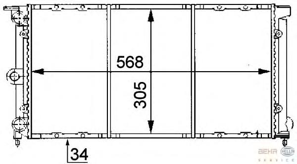 Radiador refrigeración del motor 8MK376722631 HELLA