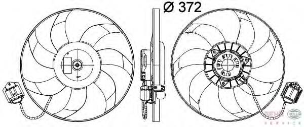 Difusor de radiador, ventilador de refrigeración, condensador del aire acondicionado, completo con motor y rodete 552023W2 Polcar