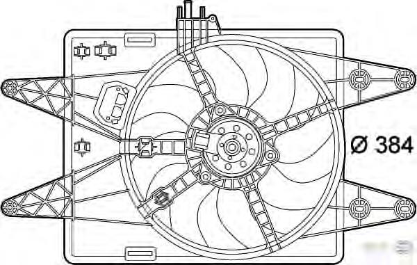 Difusor de radiador, ventilador de refrigeración, condensador del aire acondicionado, completo con motor y rodete 8EW351039611 HELLA