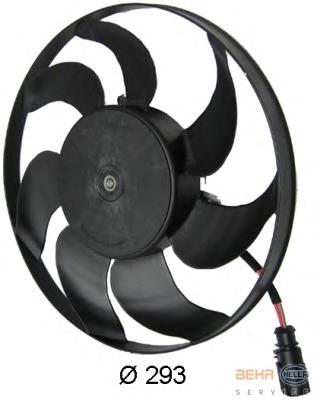Ventilador de refrigeración completo derecho (motor y hélice) HELLA 8EW351040391