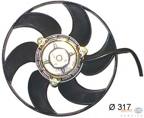 8EW351044151 HELLA difusor de radiador, ventilador de refrigeración, condensador del aire acondicionado, completo con motor y rodete