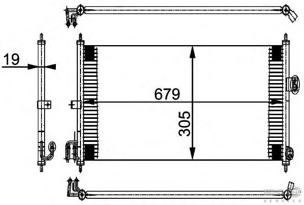 8FC351038581 HELLA condensador aire acondicionado