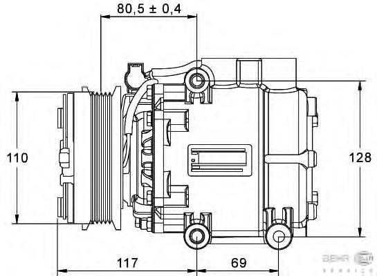 Compresor de aire acondicionado 8FK351113411 HELLA