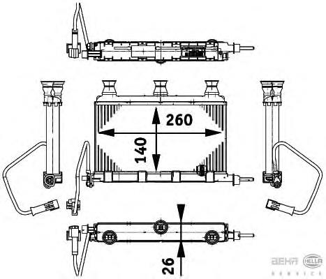 8FH351312151 HELLA radiador de calefacción