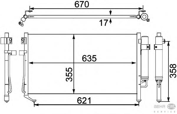 8FC351304141 HELLA condensador aire acondicionado