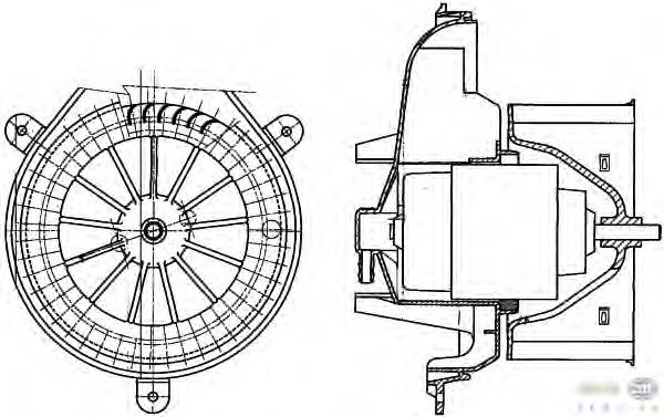 8EW351303321 HELLA motor eléctrico, ventilador habitáculo