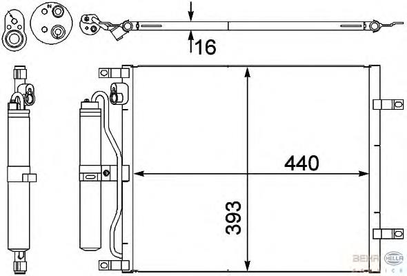 8FC 351 303-231 HELLA condensador aire acondicionado