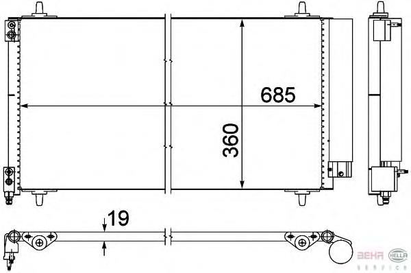 8FC351309401 HELLA condensador aire acondicionado