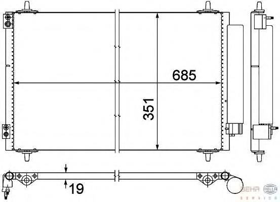 8FC351309411 HELLA condensador aire acondicionado