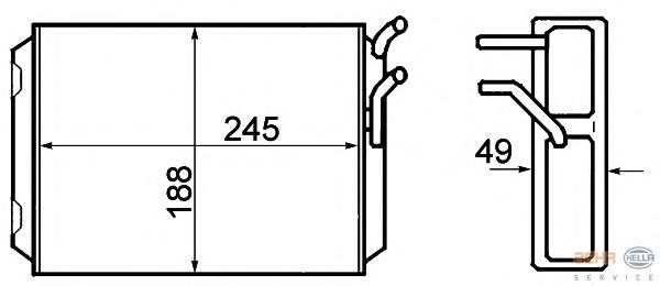 Radiador de calefacción 8FH351308761 HELLA