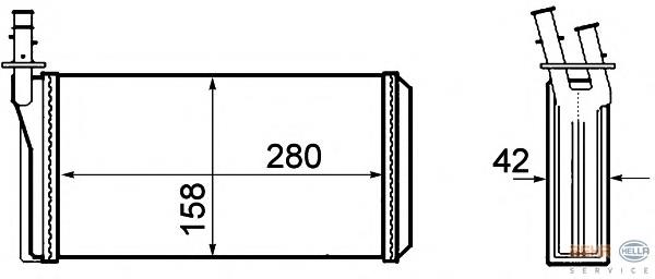 Radiador de calefacción 8FH351308401 HELLA