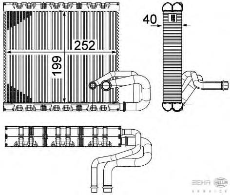 8FV351331131 HELLA Evaporador, aire acondicionado