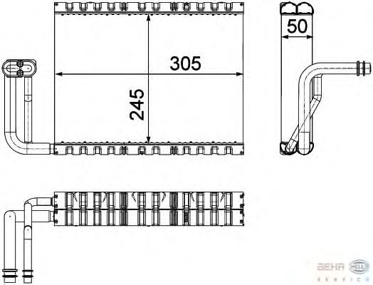 Evaporador, aire acondicionado 8FV351330661 HELLA