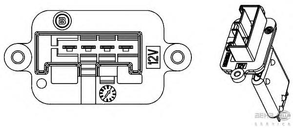 9ML351332221 HELLA resitencia, ventilador habitáculo