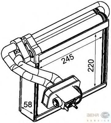 Evaporador, aire acondicionado 8FV351331231 HELLA