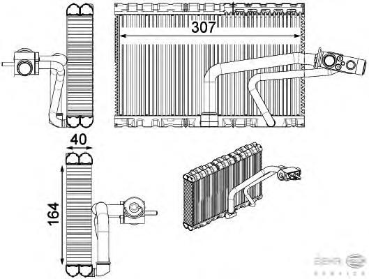 Evaporador, aire acondicionado 5076P81 Polcar