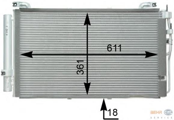 8FC351302261 HELLA condensador aire acondicionado