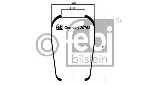 Muelle neumático, suspensión 20762 Febi
