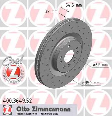 Disco de freno delantero Zimmermann 400364952