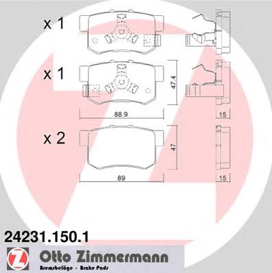 Pastillas traseras Zimmermann 242311501