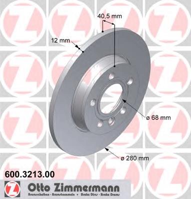 600.3213.00 Zimmermann disco de freno trasero