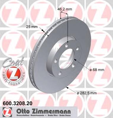 600320820 Zimmermann disco de freno delantero