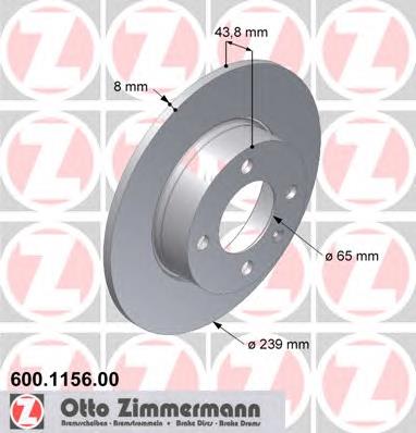 600115600 Zimmermann freno de disco delantero