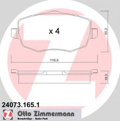 24073.165.1 Zimmermann pastillas de freno delanteras