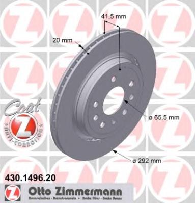 430149620 Zimmermann disco de freno trasero