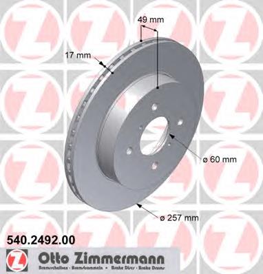 540249200 Zimmermann freno de disco delantero