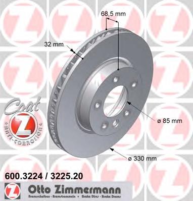 Disco de freno 600322420 Zimmermann