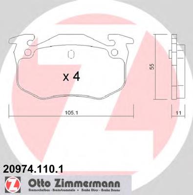 209741101 Zimmermann pastillas de freno traseras