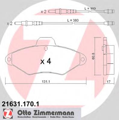 216311701 Zimmermann pastillas de freno delanteras